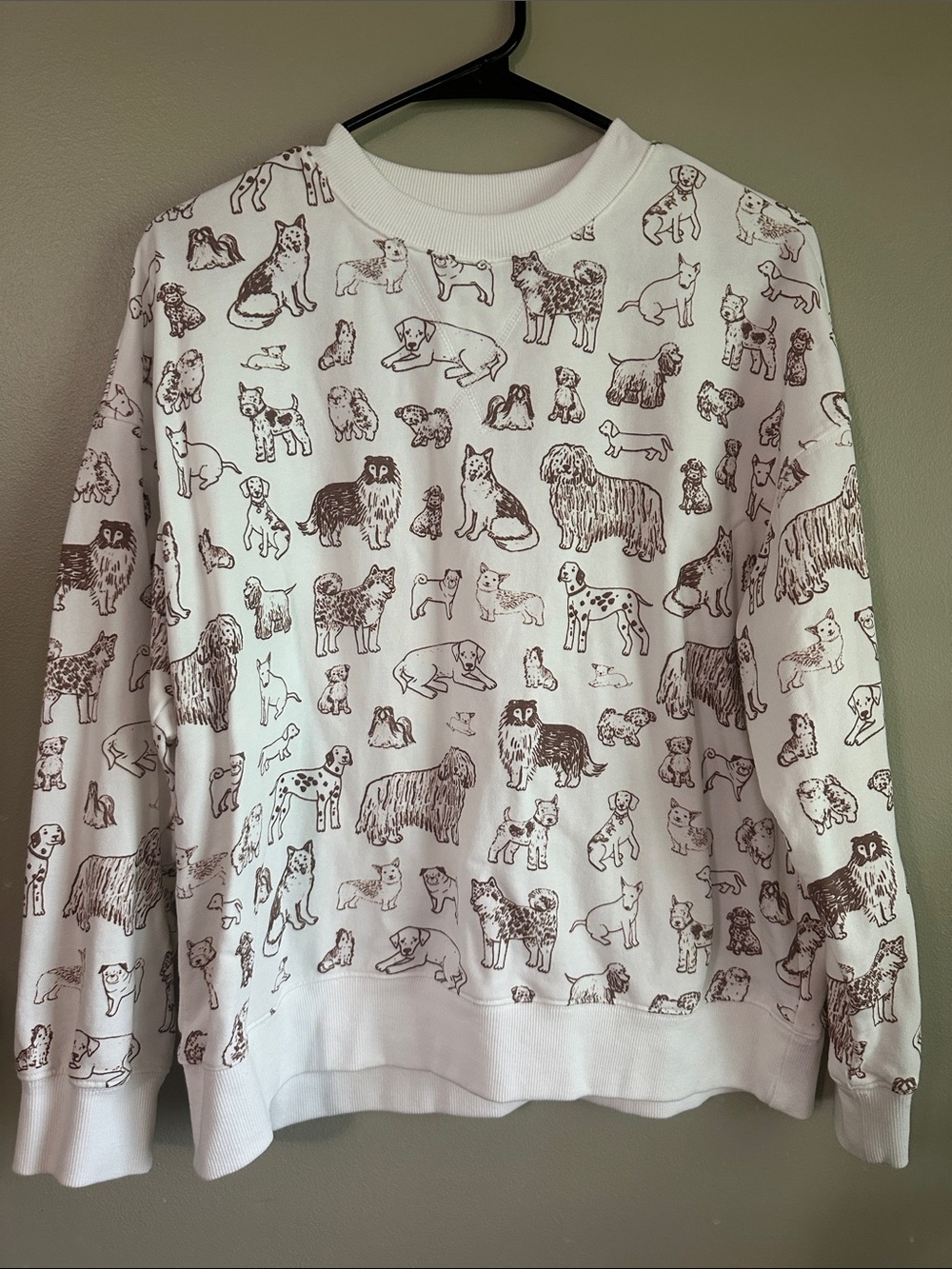 Fate White Top with dog prints
